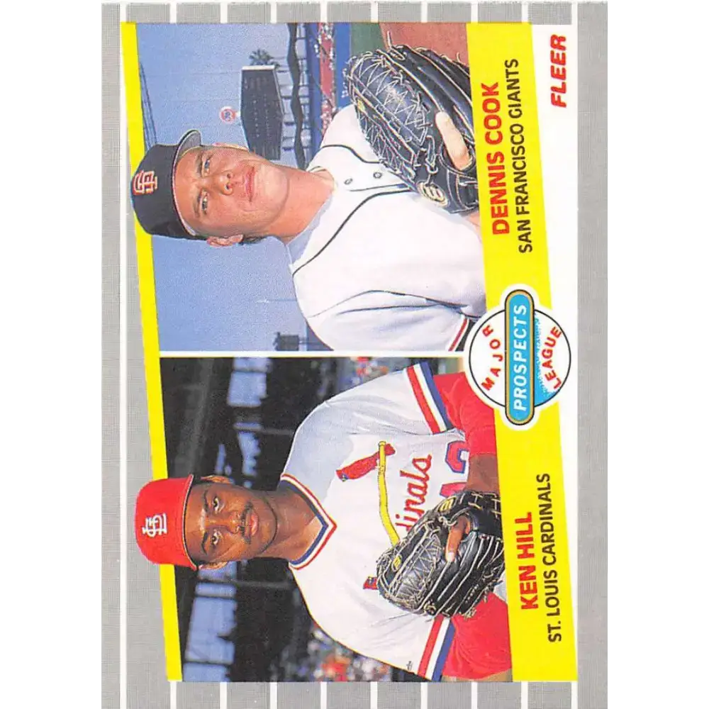 1989 Fleer #652 Ken Hill/Dennis Cook EX Excellent RC Rookie St. Louis Cardinals/San Francisco Giants Baseball Card
