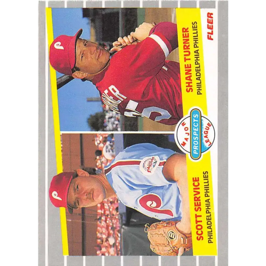 1989 Fleer #653 Scott Service/Shane Turner EX Excellent Philadelphia Phillies Baseball Card