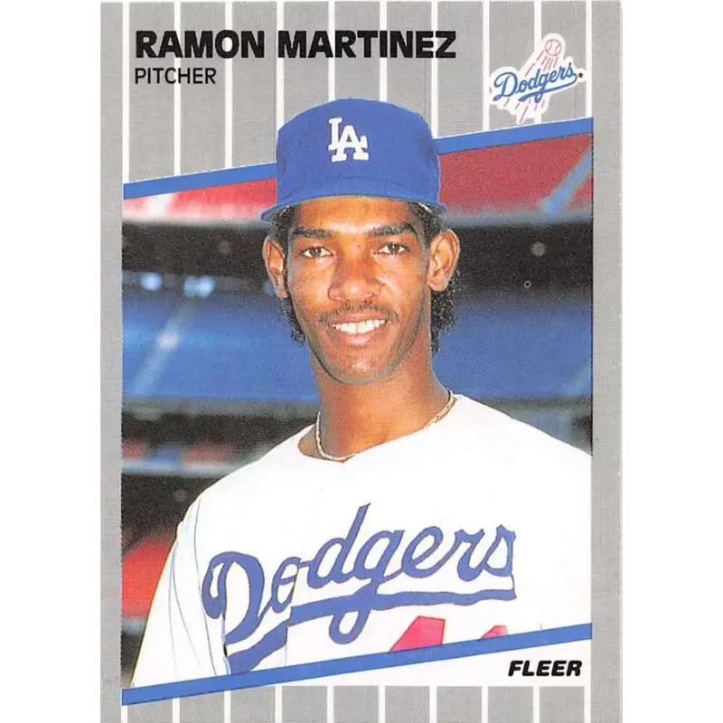 1989 Fleer #67 Ramon Martinez EX Excellent RC Rookie Los Angeles Dodgers Baseball Card - Baseball Card Single