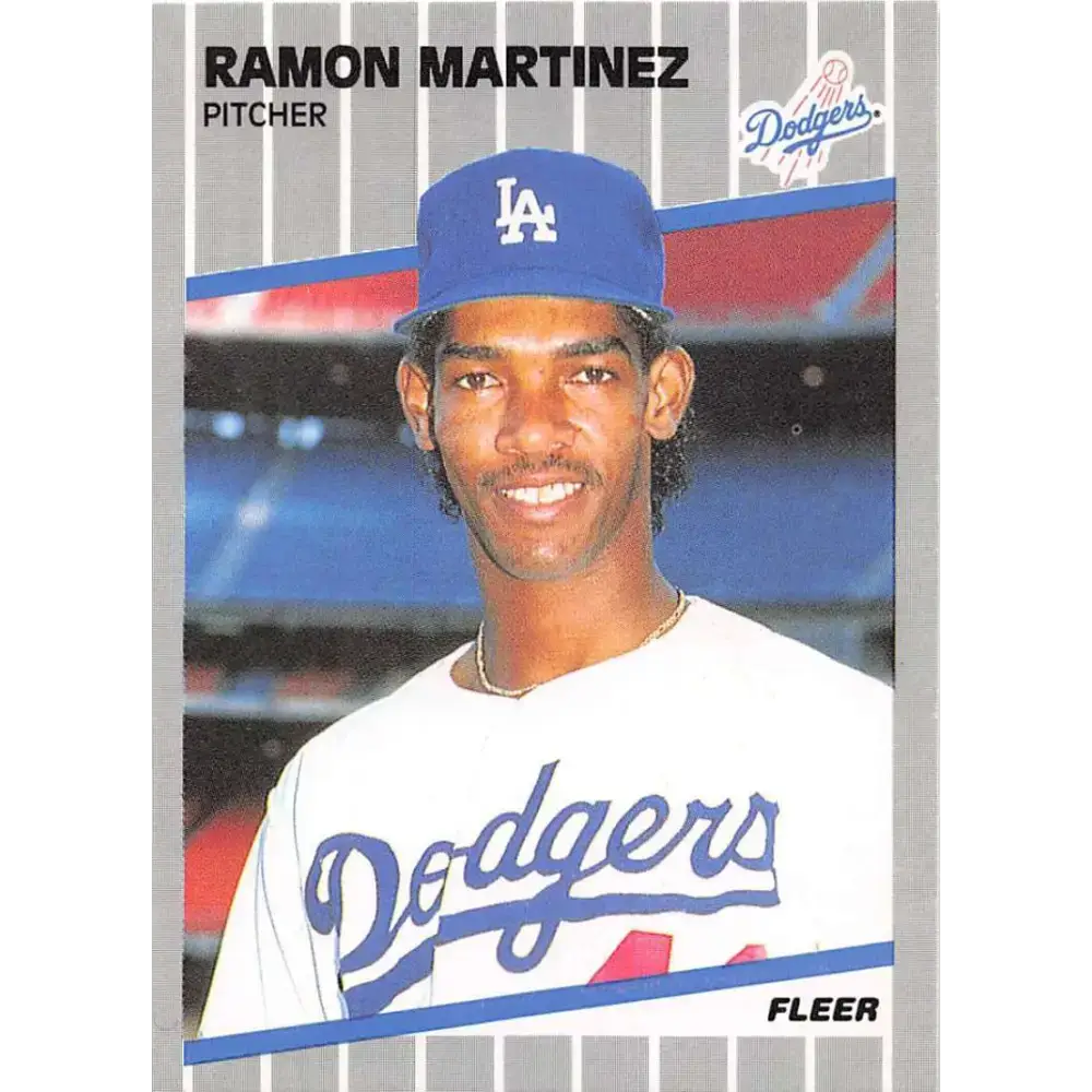 1989 Fleer #67 Ramon Martinez EX Excellent RC Rookie Los Angeles Dodgers Baseball Card - Baseball Card Single