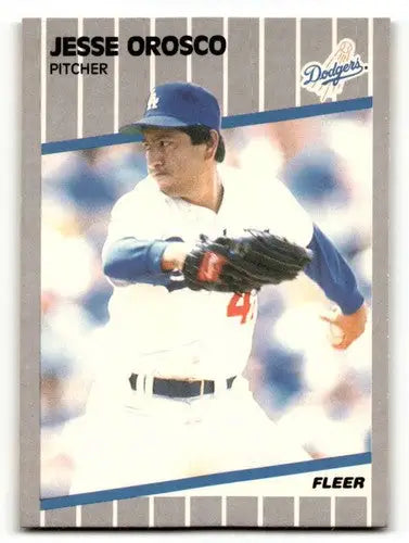 Jesse Orosco Los Angeles Dodgers baseball card from 1989 Fleer with original gloss