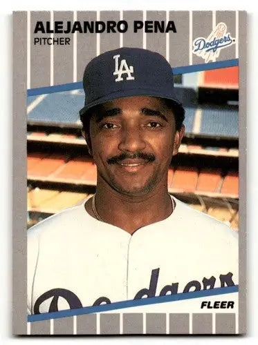 Alejandro Pena Los Angeles Dodgers baseball card from 1989 Fleer #69 NM