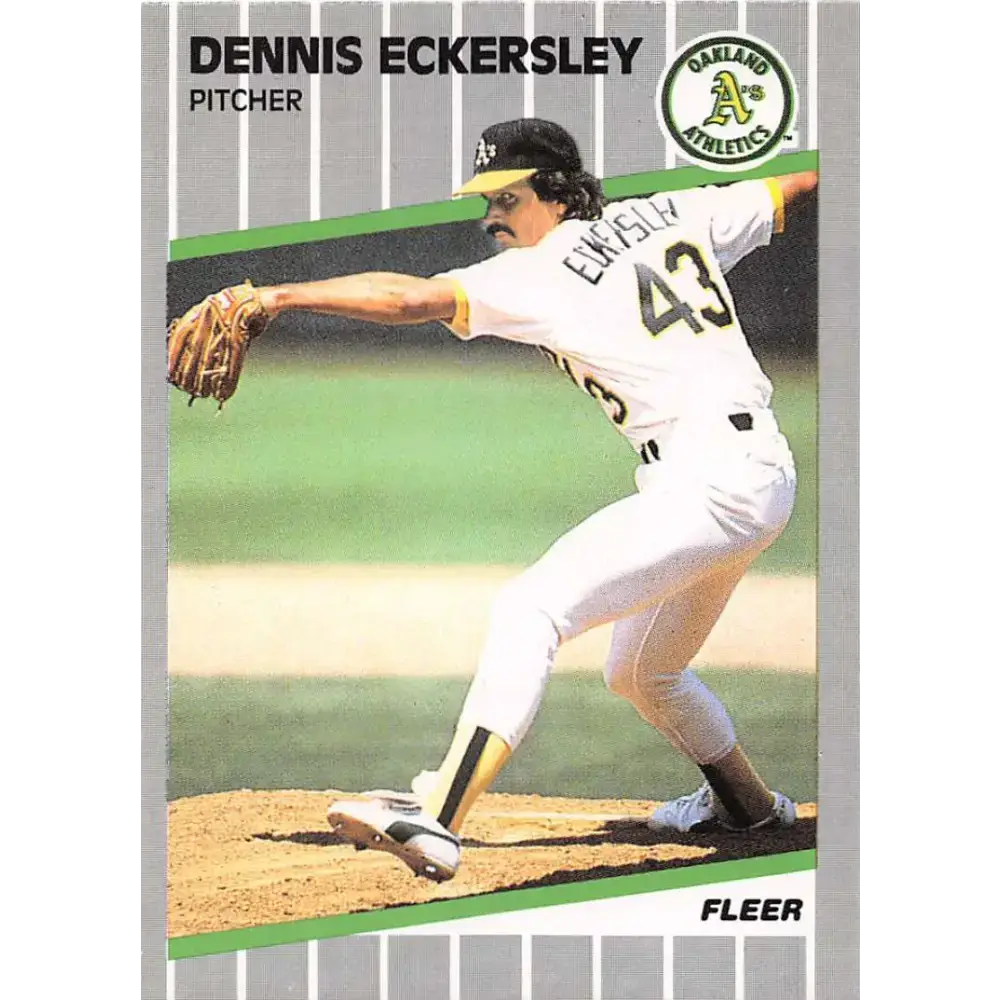 1989 Fleer #7 Dennis Eckersley EX Excellent Oakland Athletics Baseball Card - Baseball Card Single