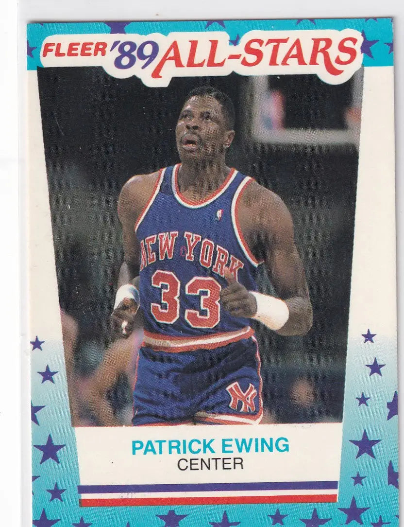 1989 FLEER #7 PATRICK EWING ALL STAR STICKER- NEW YORK KNICKS