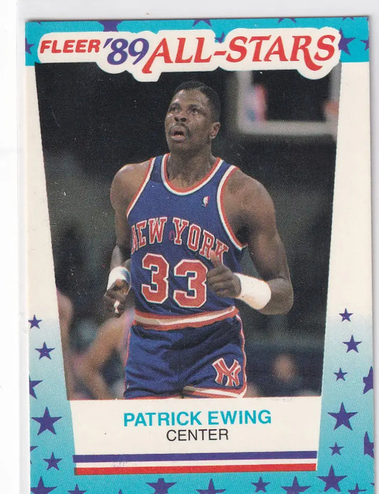 1989 FLEER #7 PATRICK EWING ALL STAR STICKER- NEW YORK KNICKS - Basketball Card Single