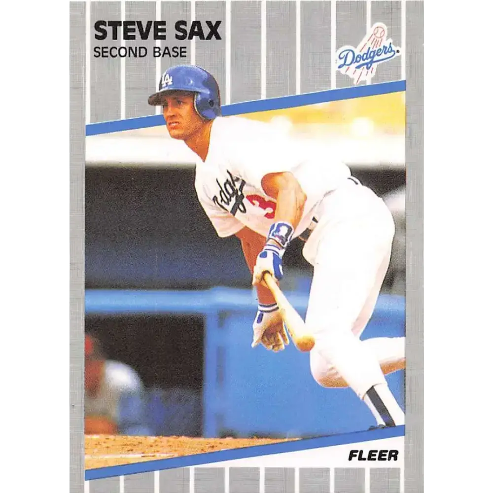 1989 Fleer #70 Steve Sax EX Excellent Los Angeles Dodgers Baseball Card - Baseball Card Single