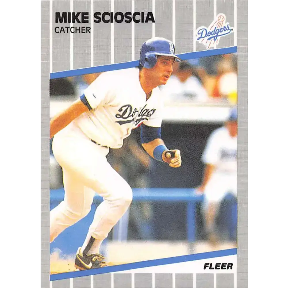 1989 Fleer #71 Mike Scioscia EX Excellent Los Angeles Dodgers Baseball Card - Baseball Card Single