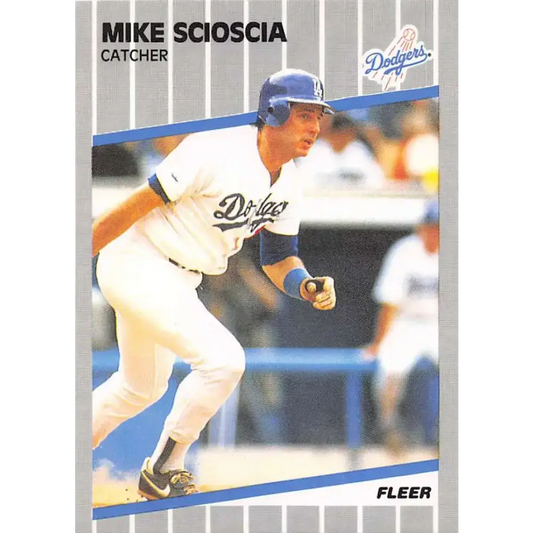 1989 Fleer #71 Mike Scioscia EX Excellent Los Angeles Dodgers Baseball Card