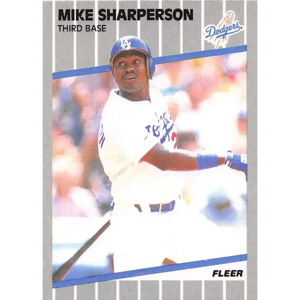 1989 Fleer #72 Mike Sharperson EX Excellent Los Angeles Dodgers Baseball Card - Baseball Card Single