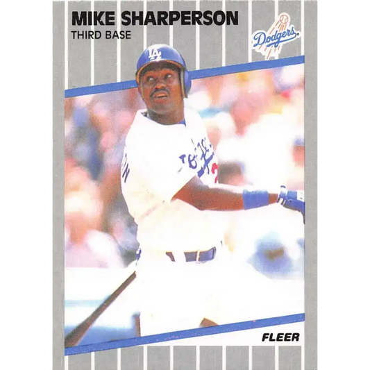 1989 Fleer #72 Mike Sharperson EX Excellent Los Angeles Dodgers Baseball Card