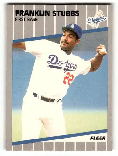 Original gloss Franklin Stubbs Los Angeles Dodgers baseball card from 1989 Fleer series