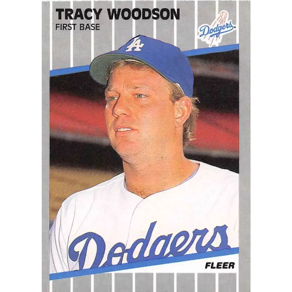 1989 Fleer #77 Tracy Woodson EX Excellent Los Angeles Dodgers Baseball Card - Baseball Card Single
