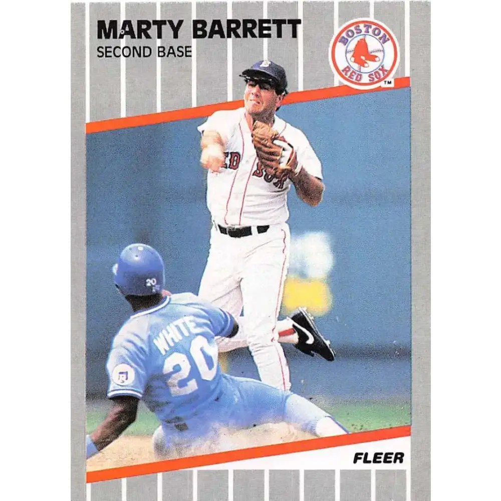 1989 Fleer #78 Marty Barrett EX Excellent Boston Red Sox Baseball Card - Baseball Card Single