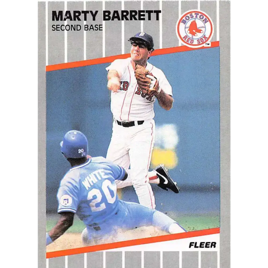 1989 Fleer #78 Marty Barrett EX Excellent Boston Red Sox Baseball Card - Baseball Card Single