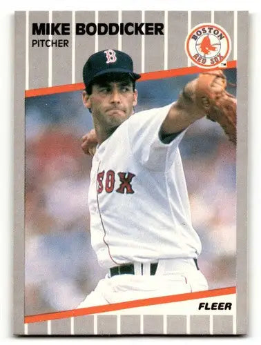 Original gloss Mike Boddicker Boston Red Sox baseball card from 1989 Fleer series