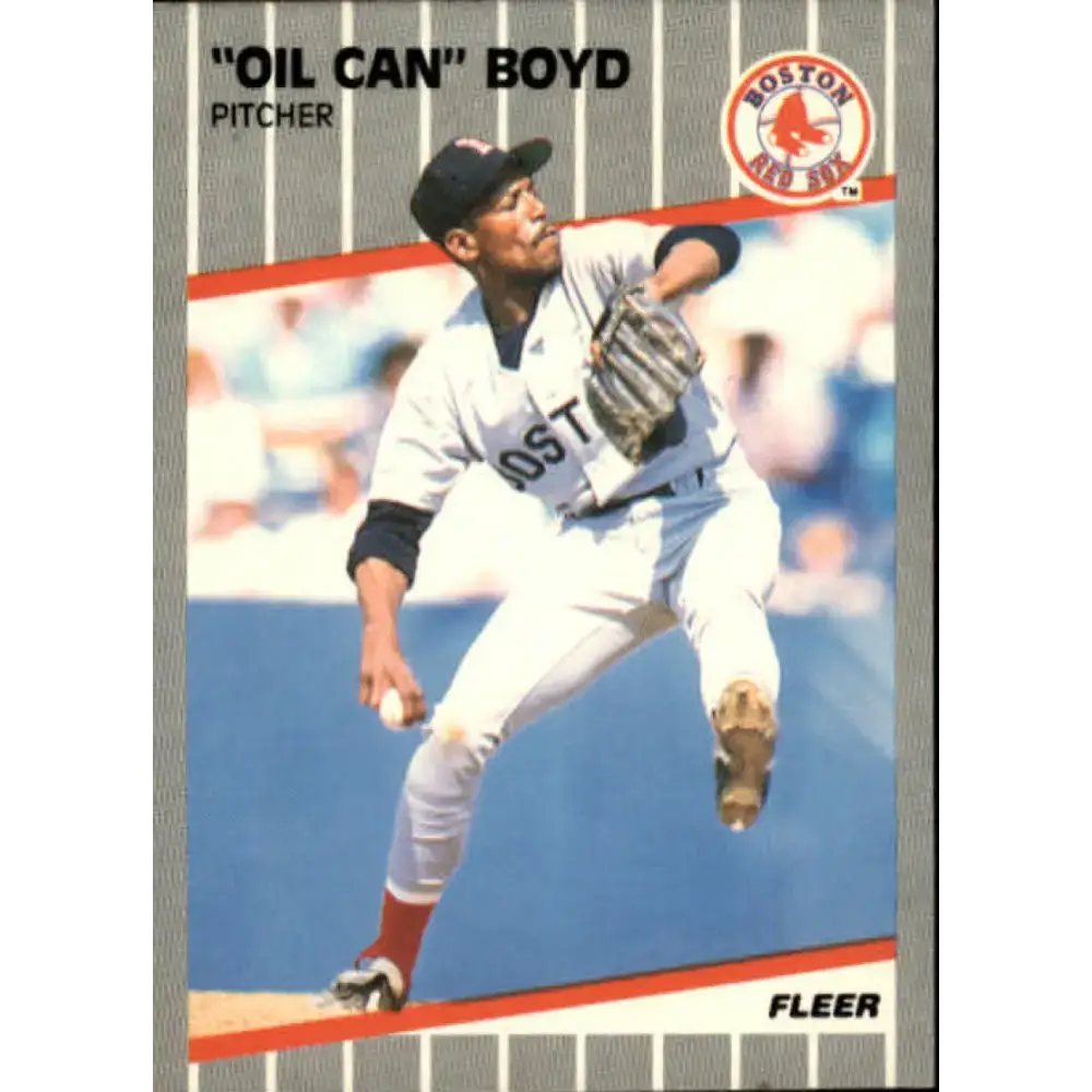 1989 Fleer #82 Oil Can Boyd EX Excellent Boston Red Sox Baseball Card - Baseball Card Single