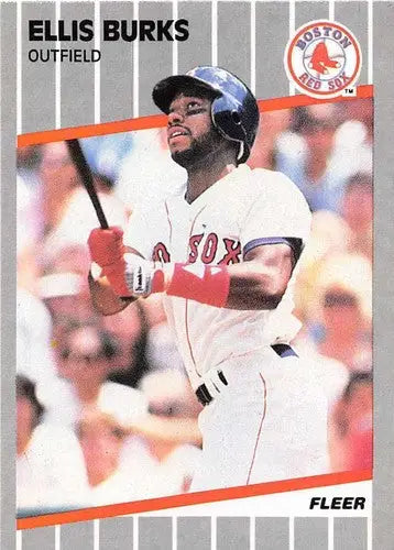 Original gloss Ellis Burks baseball card 1989 Fleer #83 NM-MT Red Sox