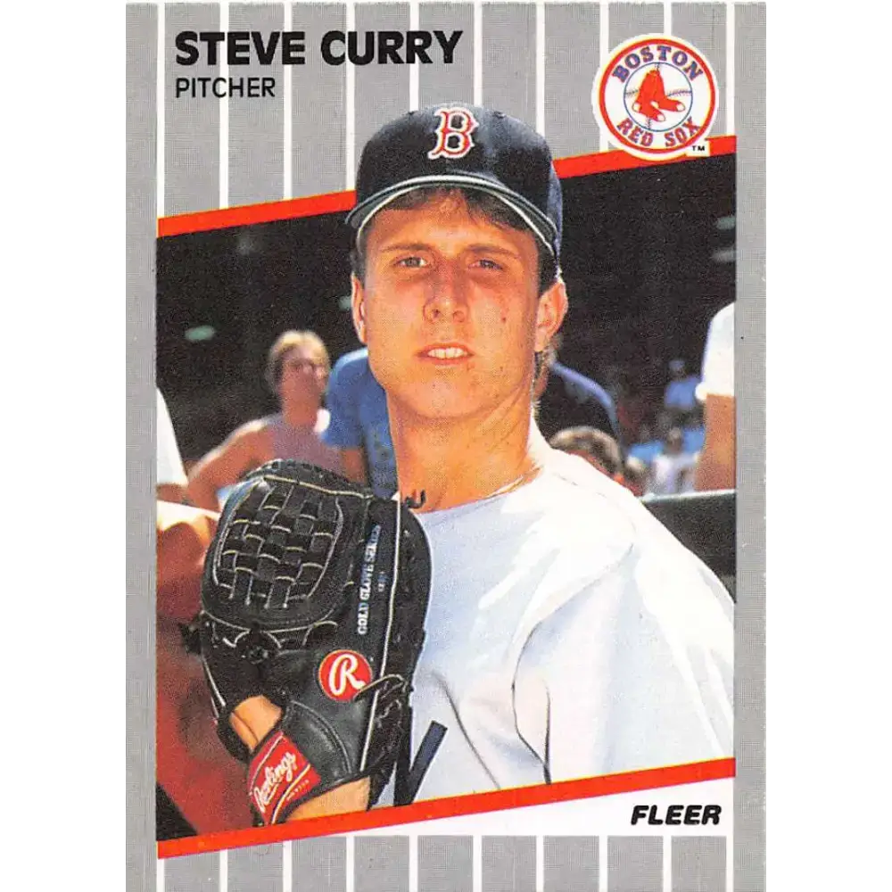 1989 Fleer #86 Steve Curry EX Excellent RC Rookie Boston Red Sox Baseball Card - Baseball Card Single
