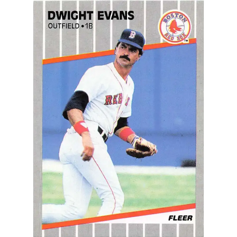 1989 Fleer #87 Dwight Evans EX Excellent Boston Red Sox Baseball Card - Baseball Card Single