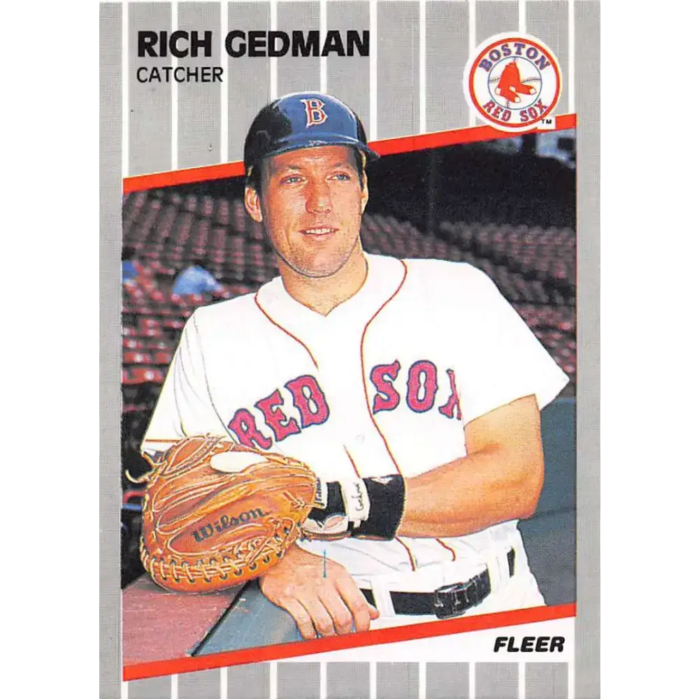 1989 Fleer #89 Rich Gedman EX Excellent Boston Red Sox Baseball Card - Baseball Card Single