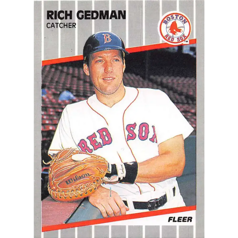 1989 Fleer #89 Rich Gedman EX Excellent Boston Red Sox Baseball Card - Baseball Card Single