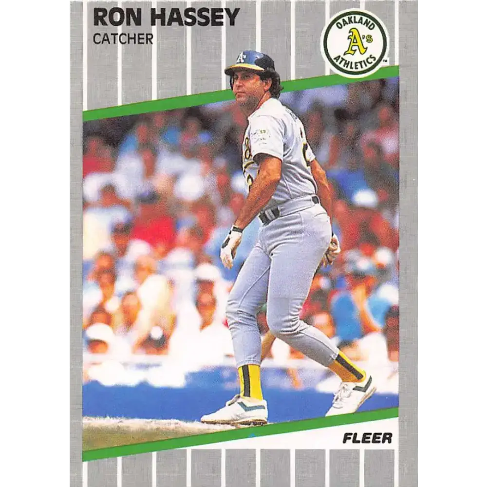 1989 Fleer #9 Ron Hassey EX Excellent Oakland Athletics Baseball Card - Baseball Card Single