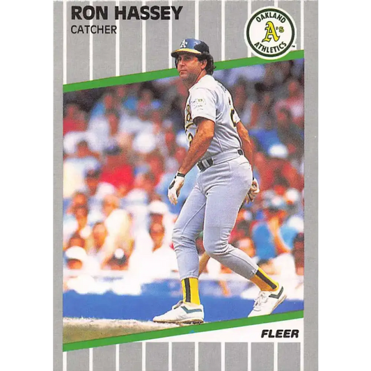 1989 Fleer #9 Ron Hassey EX Excellent Oakland Athletics Baseball Card