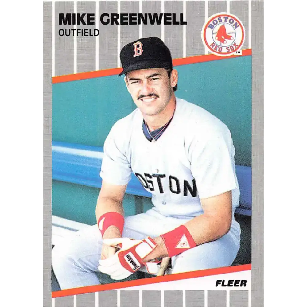 1989 Fleer #90 Mike Greenwell EX Excellent Boston Red Sox Baseball Card - Baseball Card Single