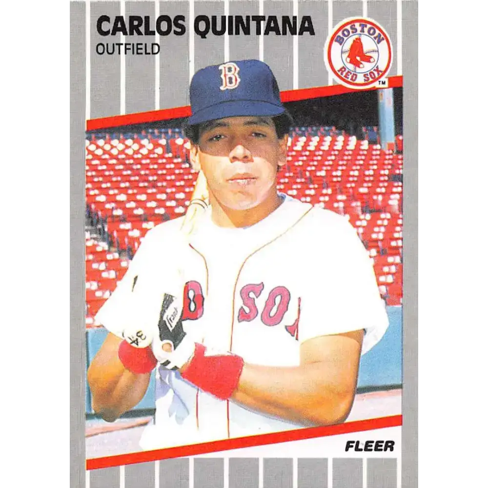1989 Fleer #95 Carlos Quintana EX Excellent RC Rookie Boston Red Sox Baseball Card - Baseball Card Single