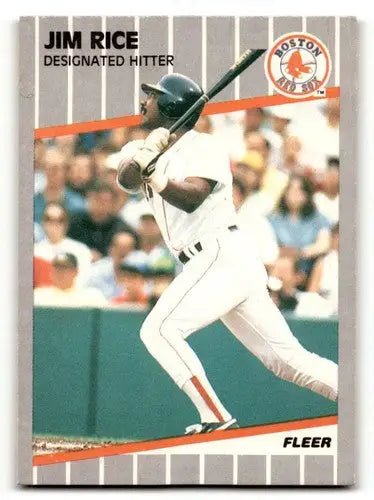 Original gloss Jim Rice Boston baseball card from 1989 Fleer, Rice Boston Red Sox