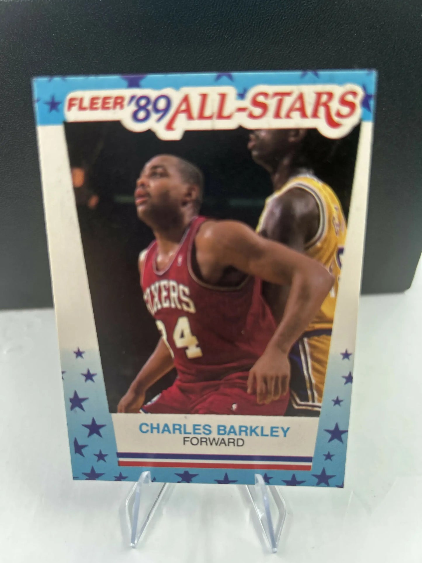 Star sticker Charles Barkley basketball card featuring Philadelphia 76ers NBA Hall of Fame