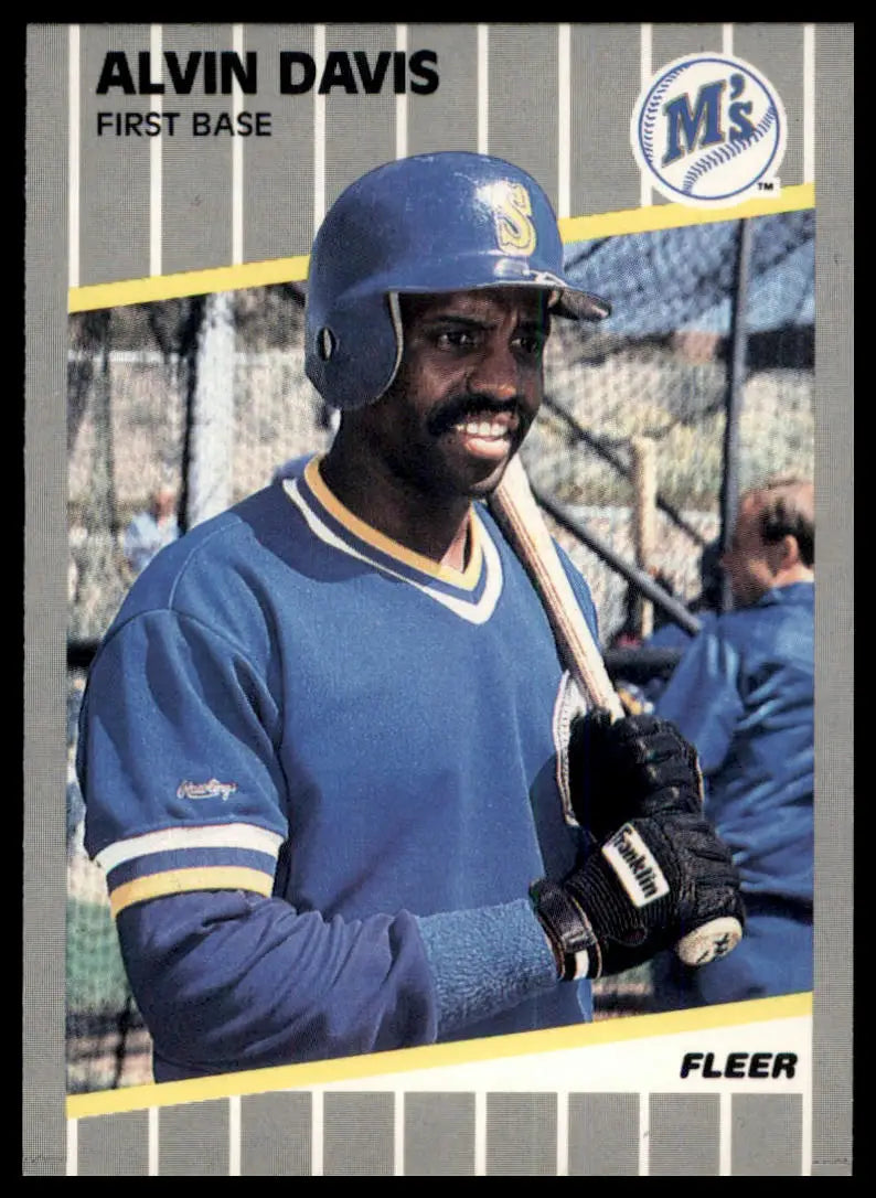 1989 Fleer Alvin Davis 546 Seattle Mariners NM - Baseball Card Single