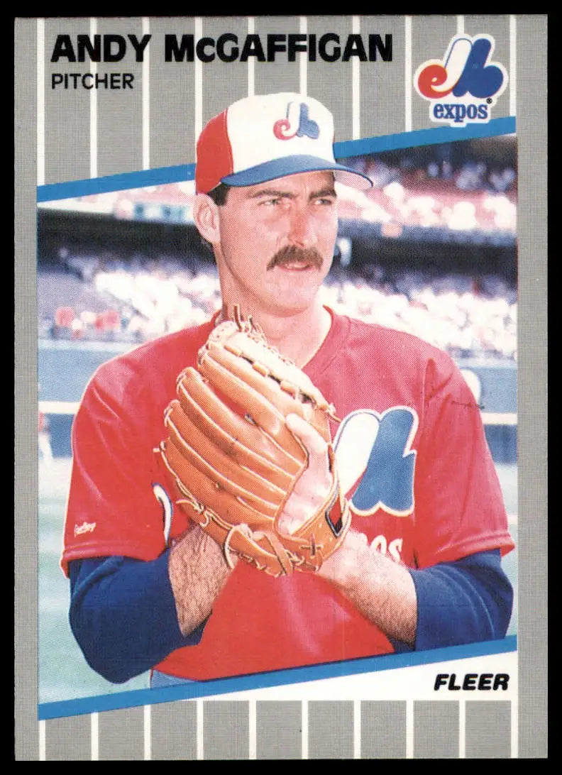 1989 Fleer Andy McGaffigan 386 Montreal Expos NM - Baseball Card Single