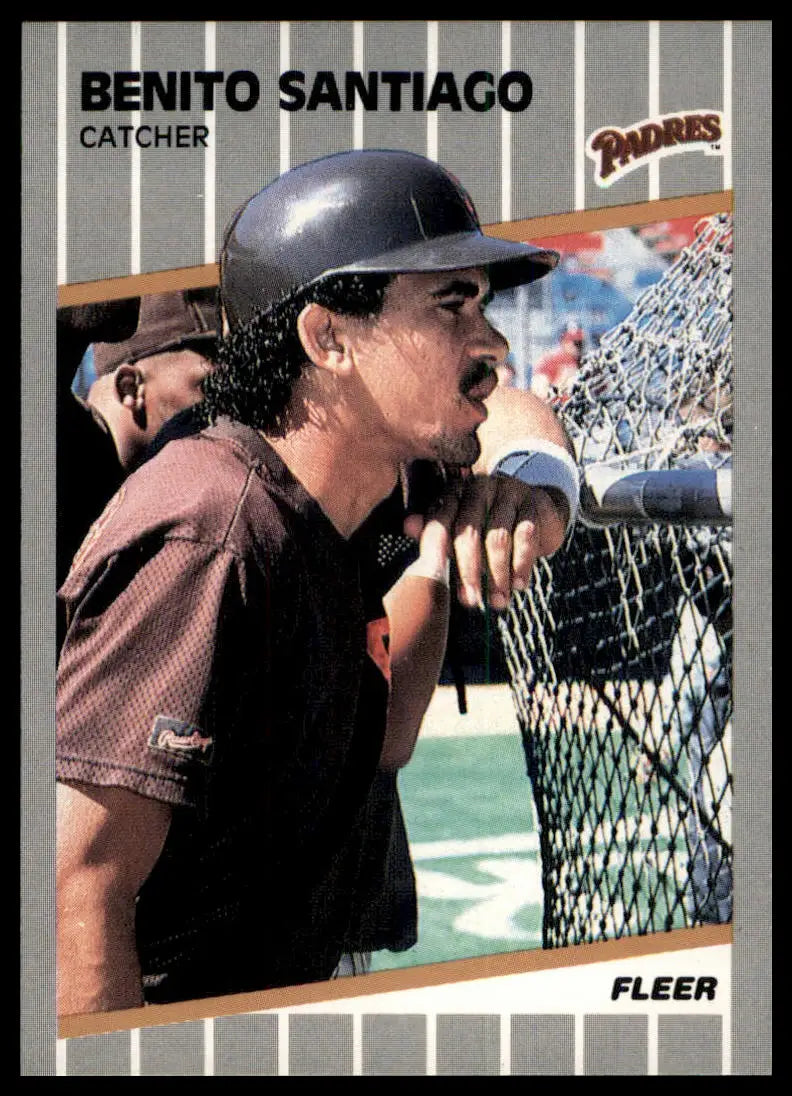 1989 Fleer Benito Santiago 316 San Diego Padres NM - Baseball Card Single