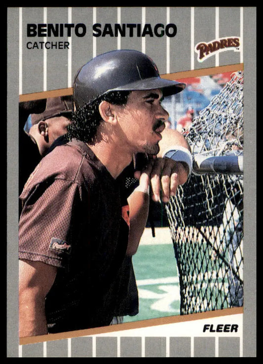 1989 Fleer Benito Santiago 316 San Diego Padres NM - Baseball Card Single