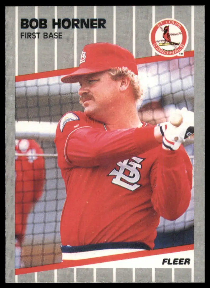 1989 Fleer Bob Horner 452 St. Louis Cardinals NM - Baseball Card Single