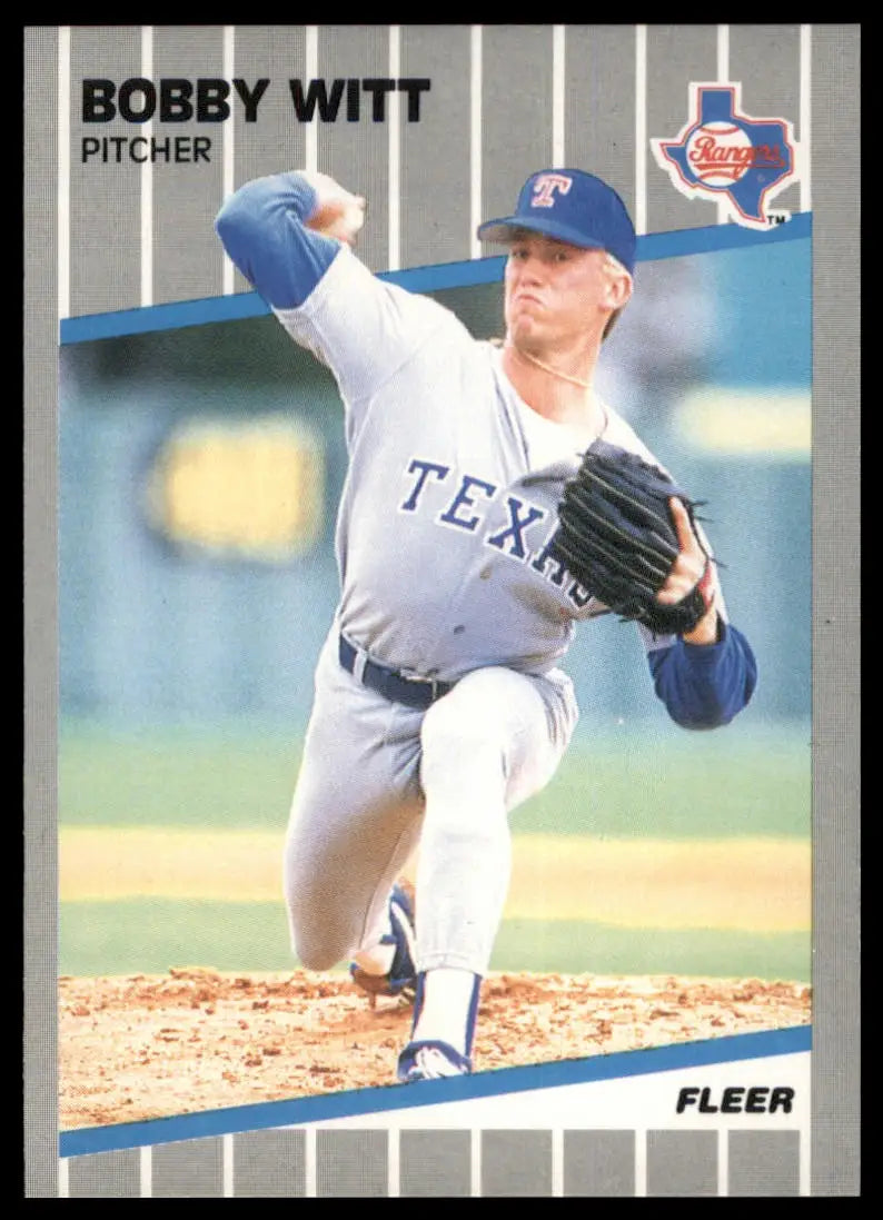 1989 Fleer Bobby Witt 537 Texas Rangers NM - Baseball Card Single