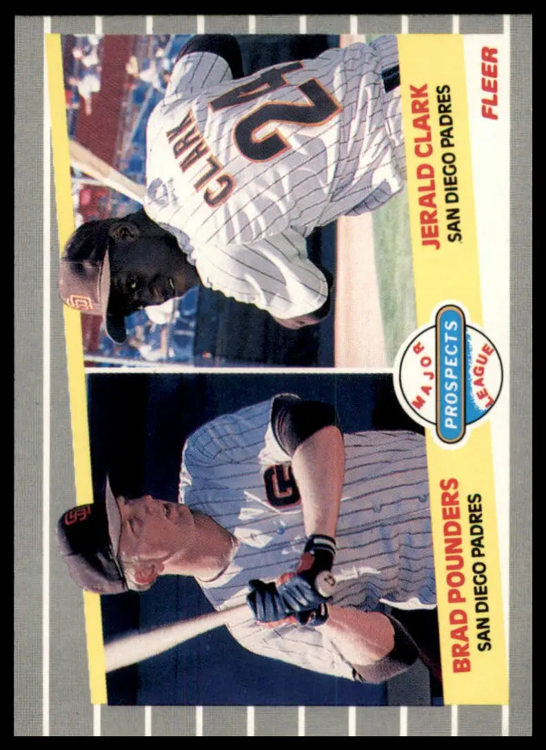 1989 Fleer Brad Pounders / Jerald Clark RC 642 San Diego Padres NM - Baseball Card Single