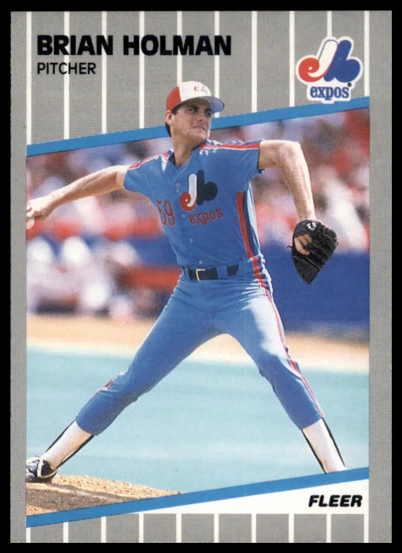 1989 Fleer Brian Holman RC 379 Montreal Expos NM - Baseball Card Single