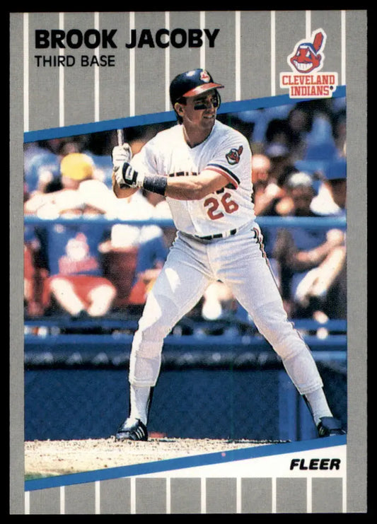 1989 Fleer Brook Jacoby 408 Cleveland Indians NM - Baseball Card Single