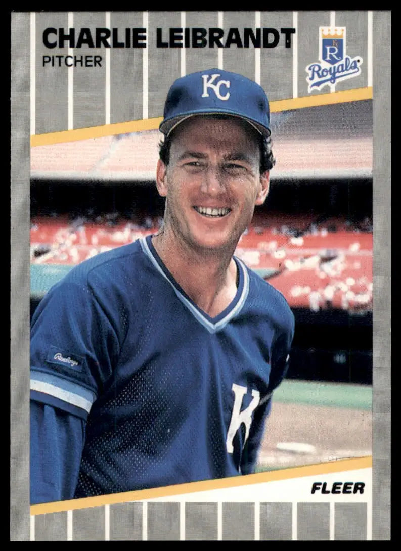1989 Fleer Charlie Leibrandt 286 Kansas City Royals NM - Baseball Card Single