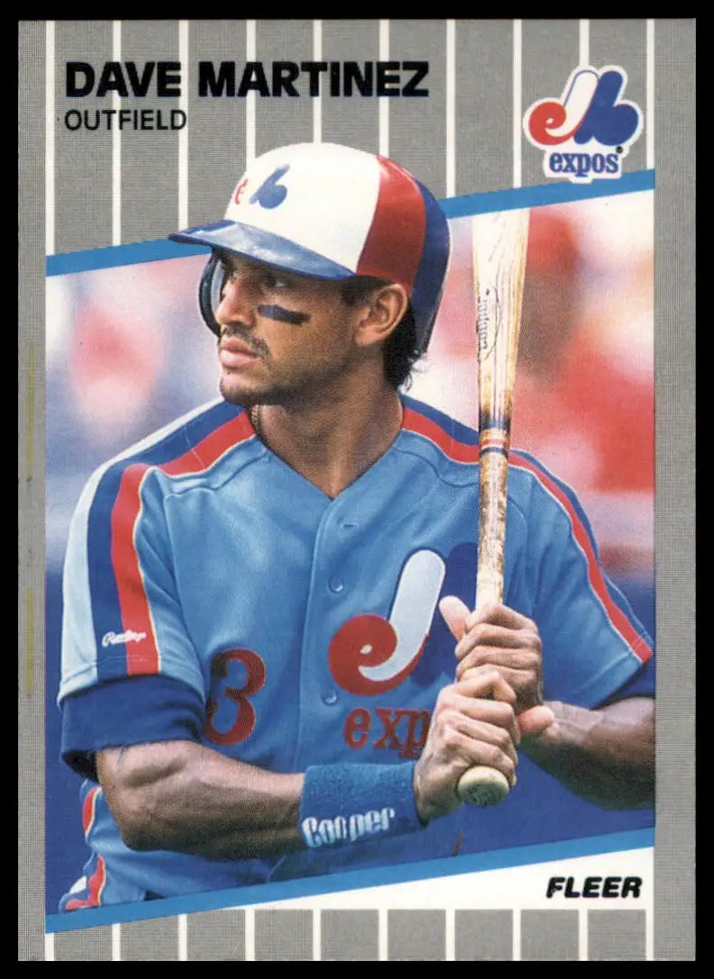 1989 Fleer Dave Martinez 384 Montreal Expos NM - Baseball Card Single