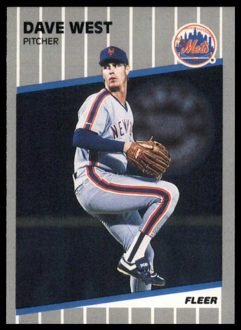 1989 Fleer Dave West RC 51 New York Mets NM - Baseball Card Single