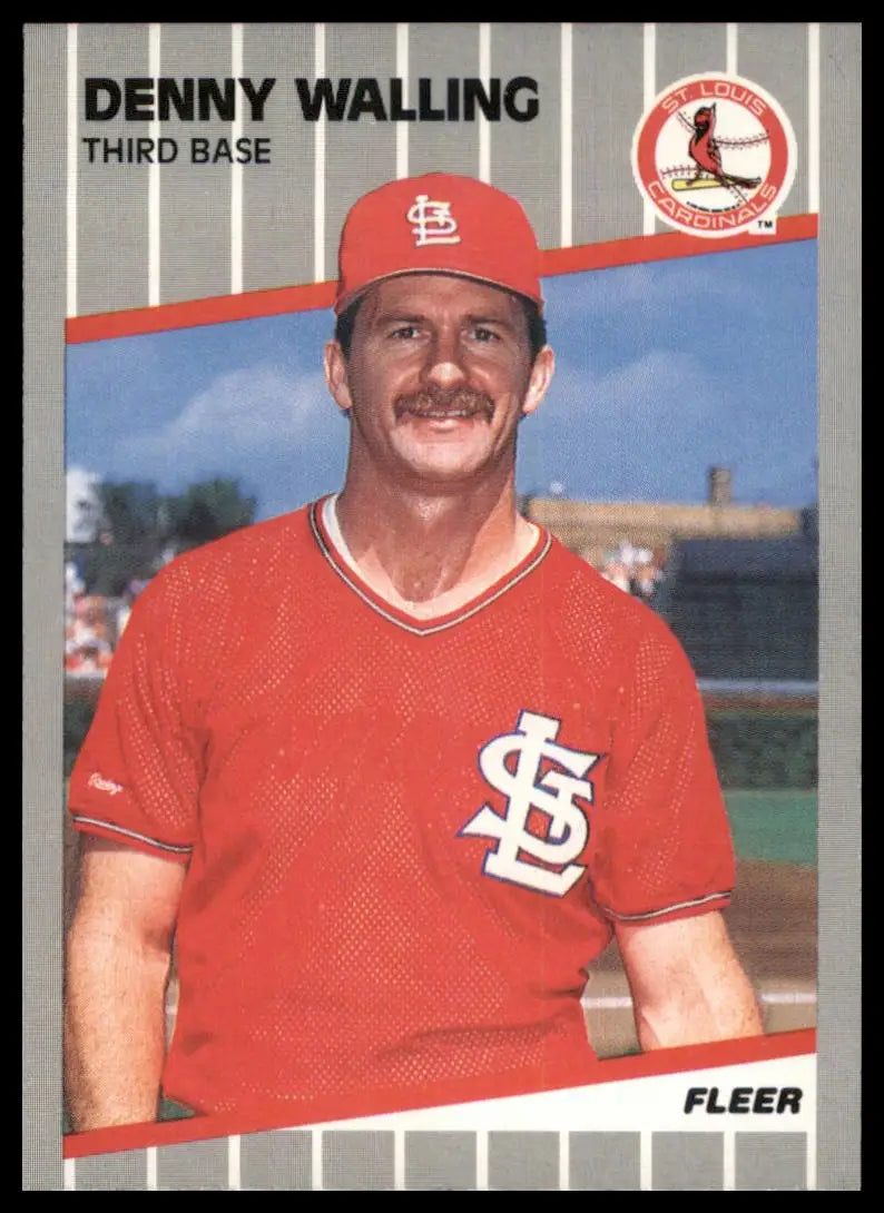 1989 Fleer Denny Walling 465 St. Louis Cardinals NM - Baseball Card Single