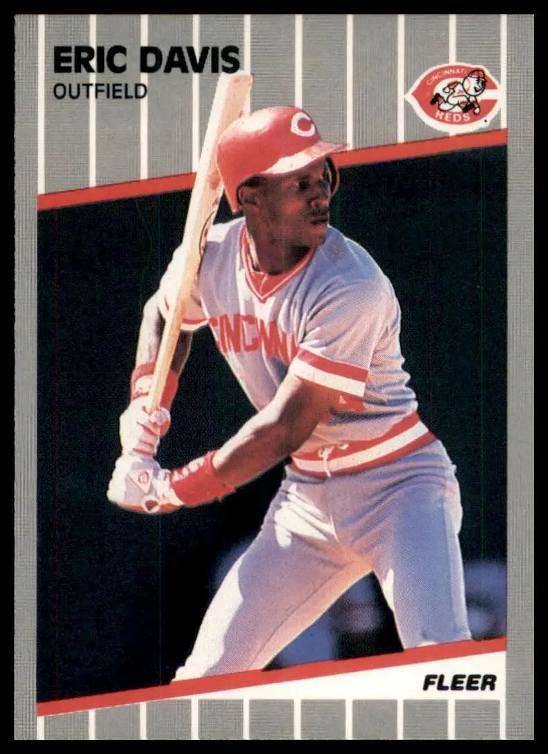 1989 Fleer Eric Davis 158 Cincinnati Reds NM - Baseball Card Single
