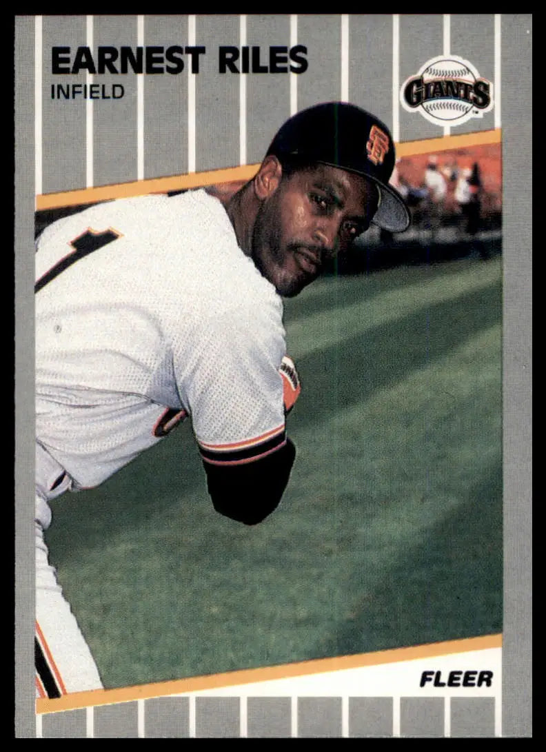 1989 Fleer Ernest Riles 341 San Francisco Giants NM - Baseball Card Single