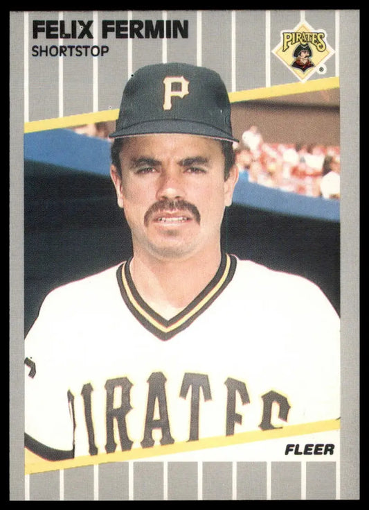 1989 Fleer Felix Fermin 208 Pittsburgh Pirates NM - Baseball Card Single