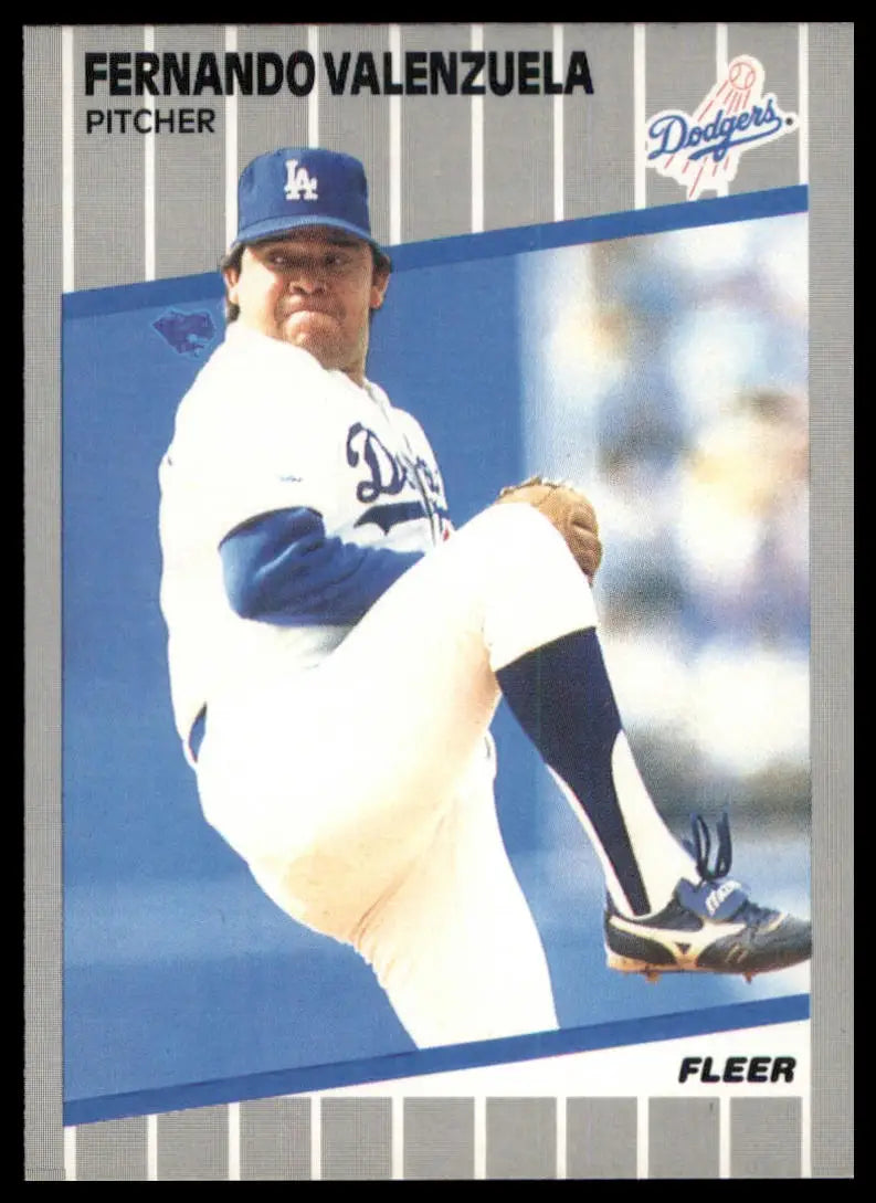 1989 Fleer Fernando Valenzuela 76 Los Angeles Dodgers NM - Baseball Card Single