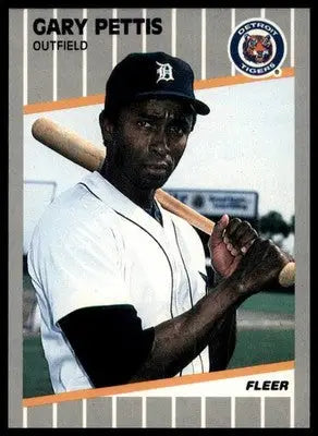 1989 Fleer Gary Pettis 141 Detroit Tigers NM - Baseball Card Single