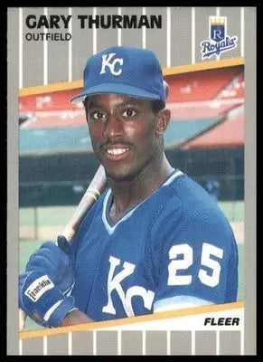 1989 Fleer Gary Thurman 296 Kansas City Royals NM - Baseball Card Single